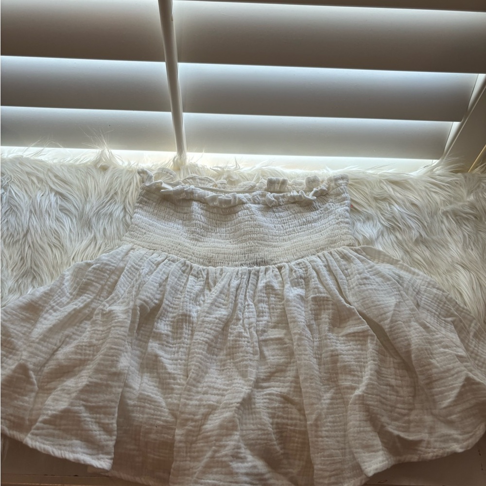 Forever 21 White Ruffled Beachy Mini Skirt